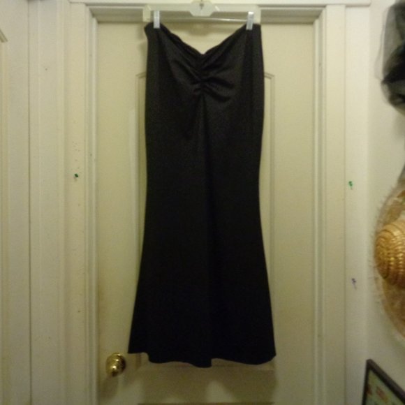 JAZZ AESTHETIC UNEMLELE STRETCHY BLK STRAPLESS GOWN DRESS W GATHERE BODI… - Picture 6 of 7